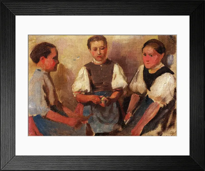 Framed Print : Three Girls, 1913. Creator: Frida Konstantin Framed Print : Three Girls, 1913. Creator: Frida Konstantin