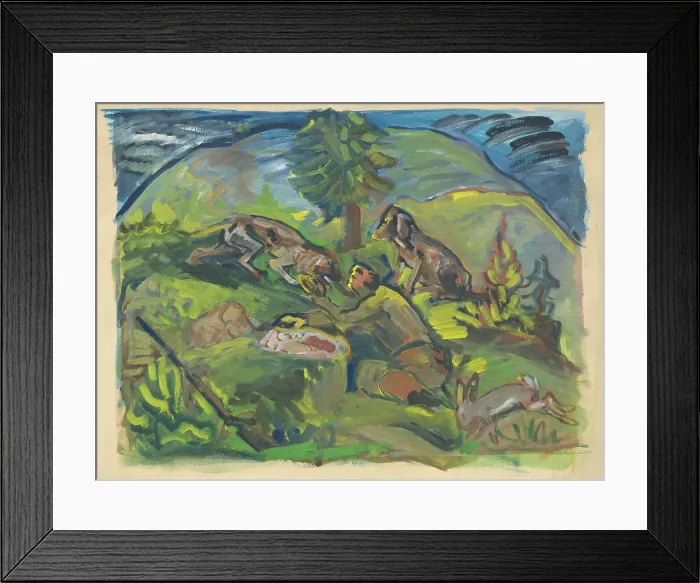 Framed Print : Hunting motif, 1940-1943. Creator: Arnold Peter Weisz-Kubincan Framed Print : Hunting motif, 1940-1943. Creator: Arnold Peter Weisz-Kubincan