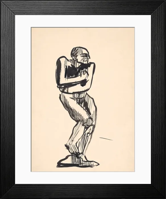 Framed Print : Study of a standing male nude, 1930s. Creator: Arnold Peter Weisz-Kubincan Framed Print : Study of a standing male nude, 1930s. Creator: Arnold Peter Weisz-Kubincan