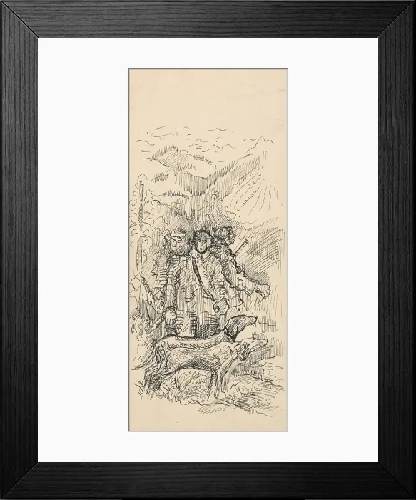 Framed Print : Hunters with dogs, 1935-1940. Creator: Arnold Peter Weisz-Kubincan Framed Print : Hunters with dogs, 1935-1940. Creator: Arnold Peter Weisz-Kubincan