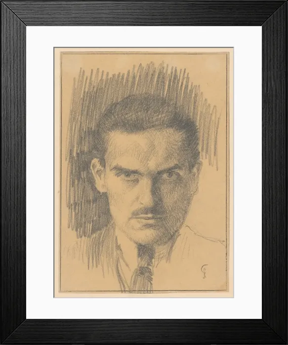 Framed Print : Self-portrait, around 1920. Creator: Ladislav Treskon Framed Print : Self-portrait, around 1920. Creator: Ladislav Treskon