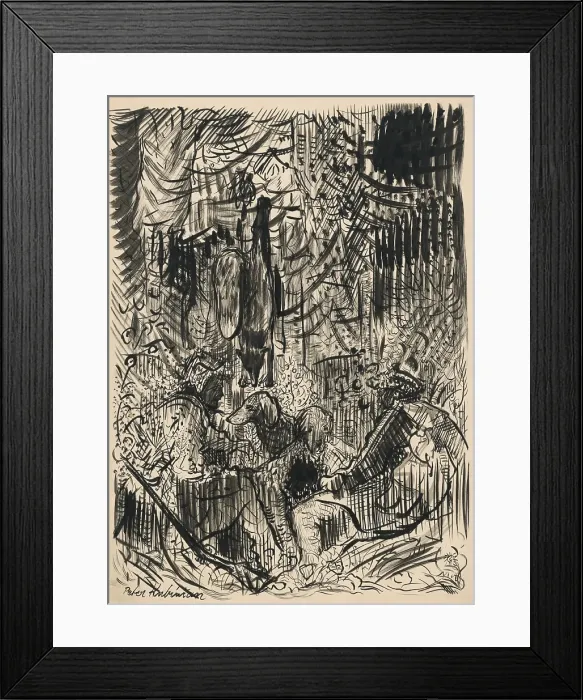 Framed Print : Hunters with a caught fox, 1940-1944. Creator: Arnold Peter Weisz-Kubincan Framed Print : Hunters with a caught fox, 1940-1944. Creator: Arnold Peter Weisz-Kubincan