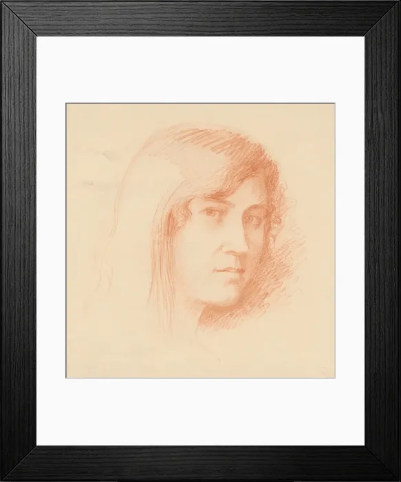 Framed Print : Head of a woman, around 1920. Creator: Ladislav Treskon Framed Print : Head of a woman, around 1920. Creator: Ladislav Treskon