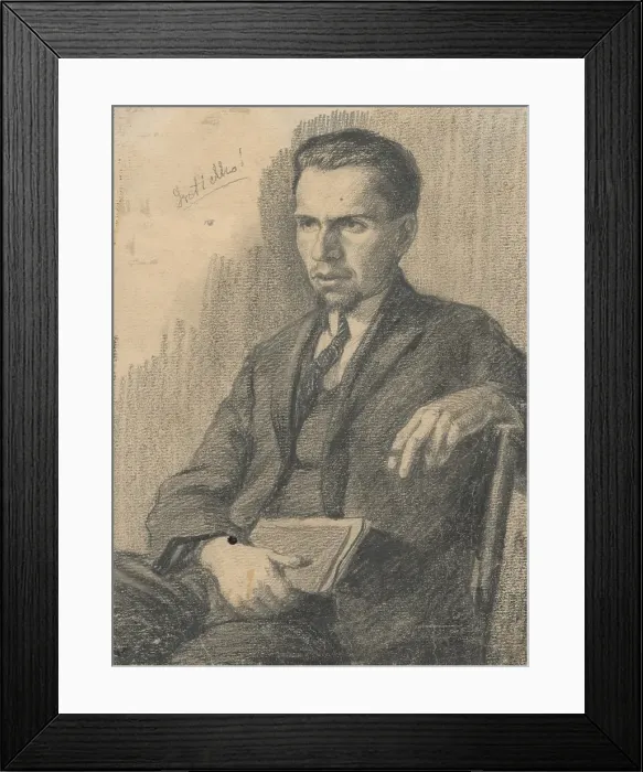Framed Print : Portrait of a colleague, around 1920. Creator: Ladislav Treskon Framed Print : Portrait of a colleague, around 1920. Creator: Ladislav Treskon