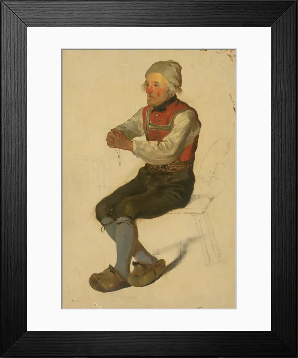 Framed Print : Study of a Seated Peasant, before 1850. Creator: Friedrich Carl von Scheidlin Framed Print : Study of a Seated Peasant, before 1850. Creator: Friedrich Carl von Scheidlin
