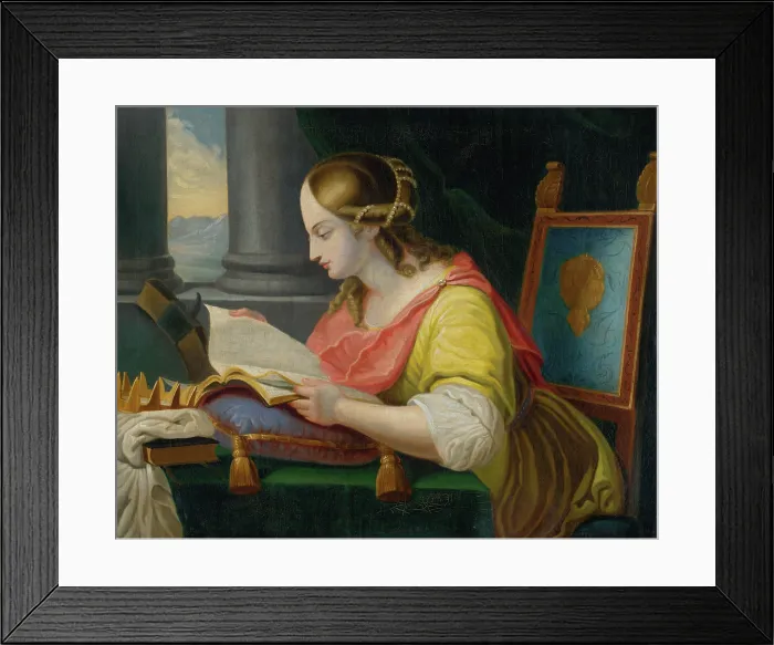 Framed Print : Seated Saint Catherine Studying, 1770-1800. Creator: Unknown Framed Print : Seated Saint Catherine Studying, 1770-1800. Creator: Unknown