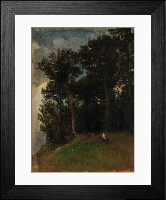 Framed Print : At the edge of a forest, 1890-1910. Creator: Friedrich Carl von Scheidlin Framed Print : At the edge of a forest, 1890-1910. Creator: Friedrich Carl von Scheidlin