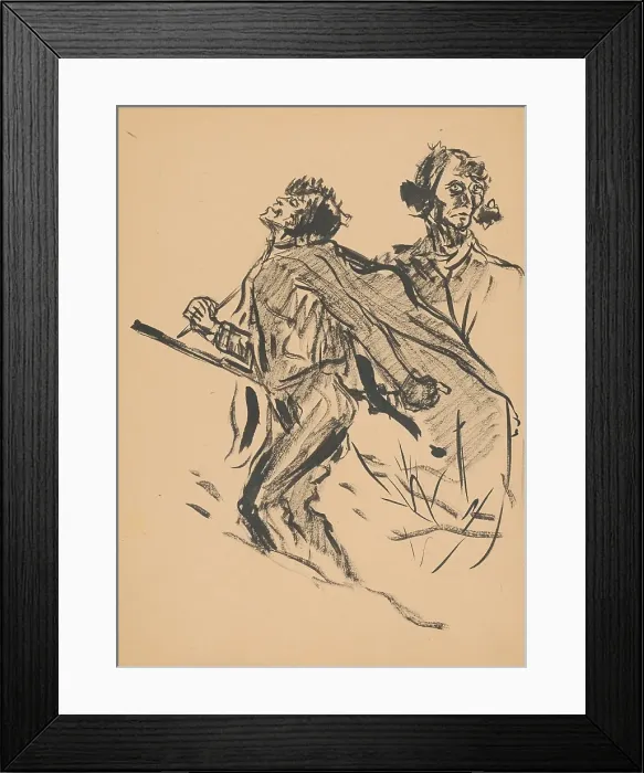 Framed Print : Hunter and figure, 1st half 20th century. Creator: Arnold Peter Weisz-Kubincan Framed Print : Hunter and figure, 1st half 20th century. Creator: Arnold Peter Weisz-Kubincan
