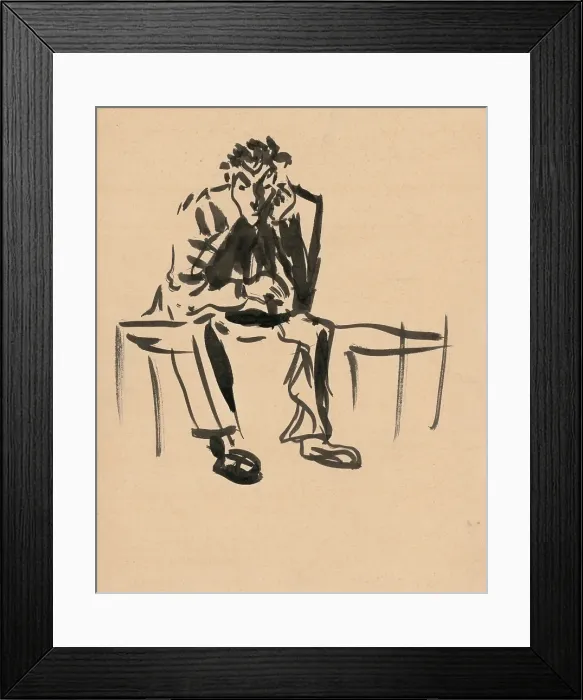 Framed Print : Sketchbook 8 Sitting man, 1st half 20th century. Creator: Arnold Peter Weisz-Kubincan Framed Print : Sketchbook 8 Sitting man, 1st half 20th century. Creator: Arnold Peter Weisz-Kubincan