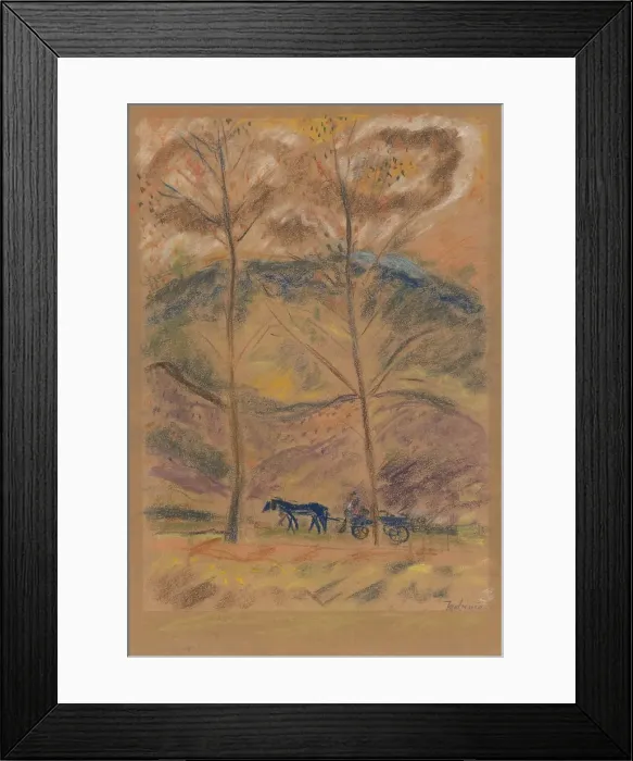 Framed Print : Landscape with a carter, 1934-1940. Creator: Arnold Peter Weisz-Kubincan Framed Print : Landscape with a carter, 1934-1940. Creator: Arnold Peter Weisz-Kubincan