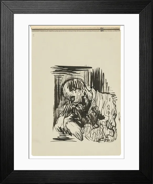 Framed Print : Sketchbook 22 Seated Man, 1st half 20th century. Creator: Arnold Peter Weisz-Kubincan Framed Print : Sketchbook 22 Seated Man, 1st half 20th century. Creator: Arnold Peter Weisz-Kubincan