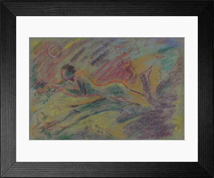 Framed Print : A reclining female nude in the countryside, 1933-1944. Creator: Arnold Peter Weisz-Kubincan Framed Print : A reclining female nude in the countryside, 1933-1944. Creator: Arnold Peter Weisz-Kubincan