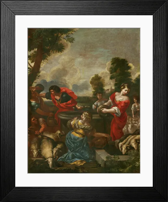 Framed Print : Moses and Jethro's daughters, 1650. Creator: Unknown. Moses and Jethro's daughters, 1650. Creator: Unknown Framed Print : Moses and Jethro's daughters, 1650. Creator: Unknown. Moses and Jethro's daughters, 1650. Creator: Unknown