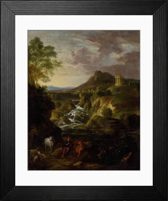 Framed Print : Landscape with the Cascades of Tivoli, 1650. Creator: Gaspard Dughet Framed Print : Landscape with the Cascades of Tivoli, 1650. Creator: Gaspard Dughet