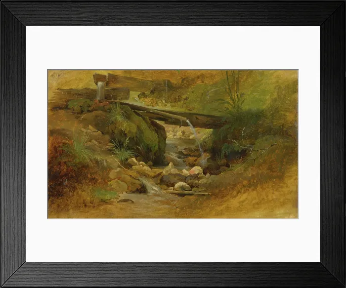 Framed Print : Mountain stream, 1860-1890. Creator: Friedrich Carl von Scheidlin Framed Print : Mountain stream, 1860-1890. Creator: Friedrich Carl von Scheidlin