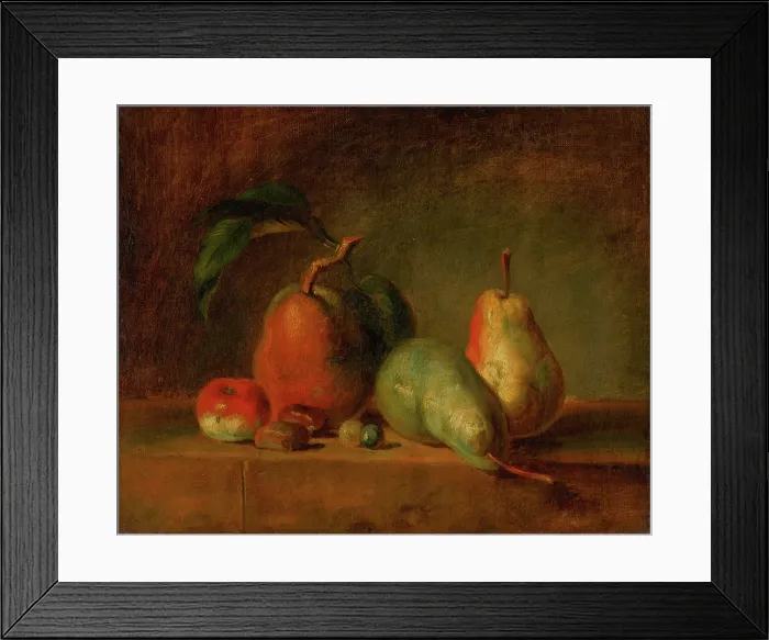 Framed Print : Still Life with Pears, 1850-1860. Creator: Unknown Framed Print : Still Life with Pears, 1850-1860. Creator: Unknown