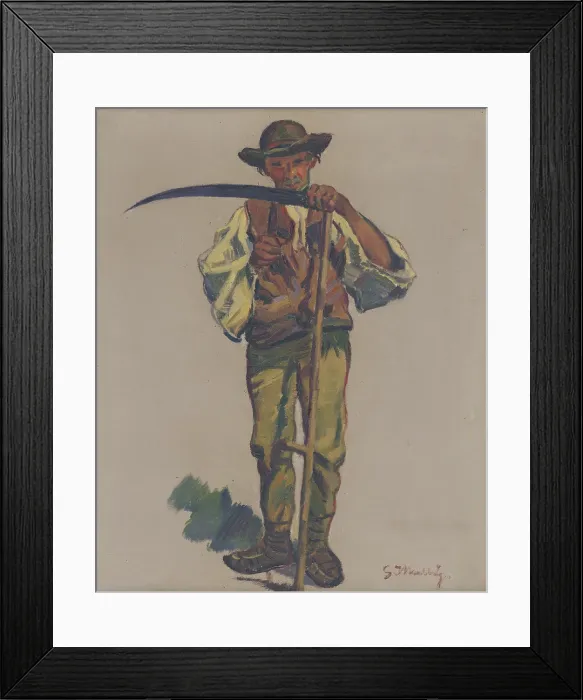 Framed Print : Mower, around 1935. Creator: Gustav Mally Framed Print : Mower, around 1935. Creator: Gustav Mally