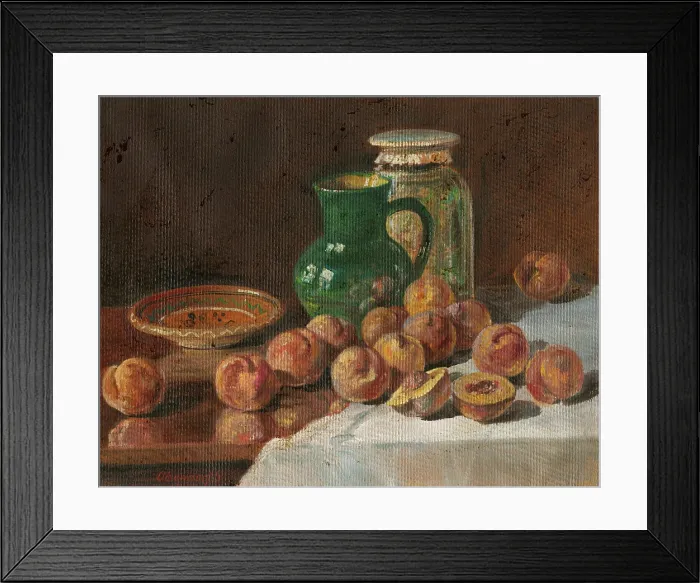 Framed Print : Still Life with Peaches, 1917. Creator: Gustav Adolf Obendorf Framed Print : Still Life with Peaches, 1917. Creator: Gustav Adolf Obendorf