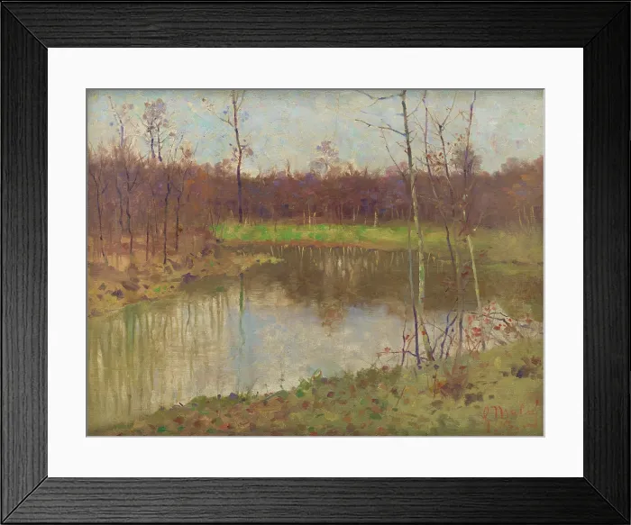 Framed Print : Landscape with a Fishpond, 1913. Creator: Gustav Mally Framed Print : Landscape with a Fishpond, 1913. Creator: Gustav Mally