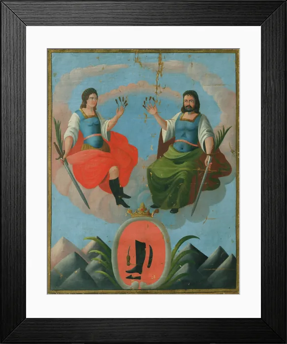 Framed Print : Patron saints of shoemakers, 19th century. Creator: Unknown Framed Print : Patron saints of shoemakers, 19th century. Creator: Unknown
