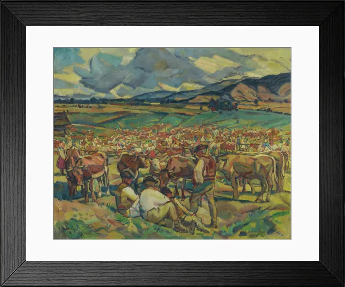 Framed Print : The Cattle Market in Helpa, around 1934. Creator: Gustav Mally Framed Print : The Cattle Market in Helpa, around 1934. Creator: Gustav Mally