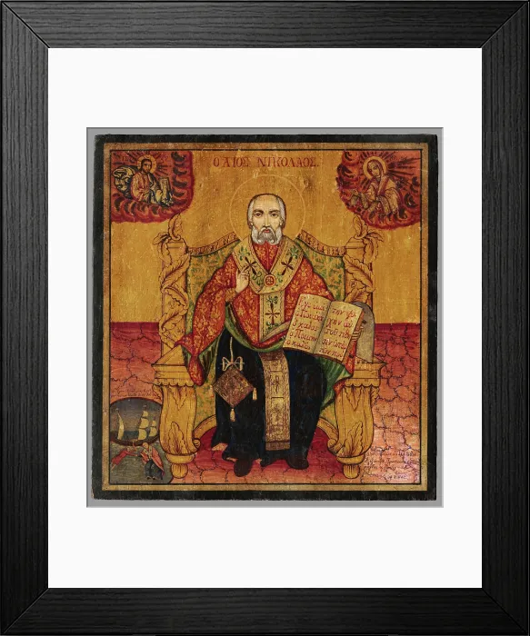 Framed Print : St. Nicholas enthroned, c1837. Creator: Unknown Framed Print : St. Nicholas enthroned, c1837. Creator: Unknown