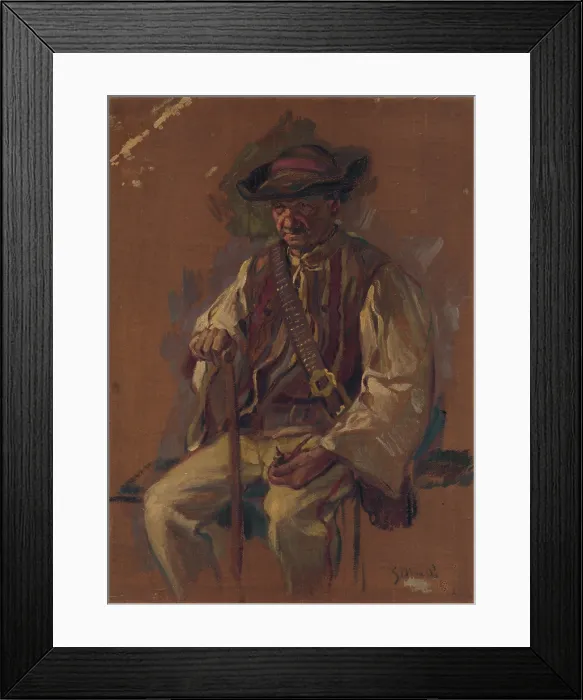 Framed Print : Portrait of a Standing Man in a Folk Costume, 1925-1930. Creator: Gustav Mally Framed Print : Portrait of a Standing Man in a Folk Costume, 1925-1930. Creator: Gustav Mally