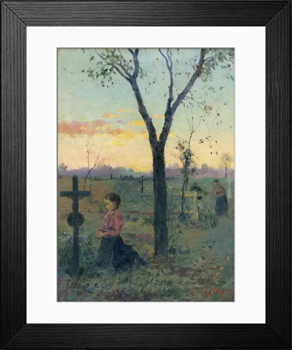 Framed Print : Silent Prayer over a Grave, 1905-1906. Creator: Gustav Mally Framed Print : Silent Prayer over a Grave, 1905-1906. Creator: Gustav Mally