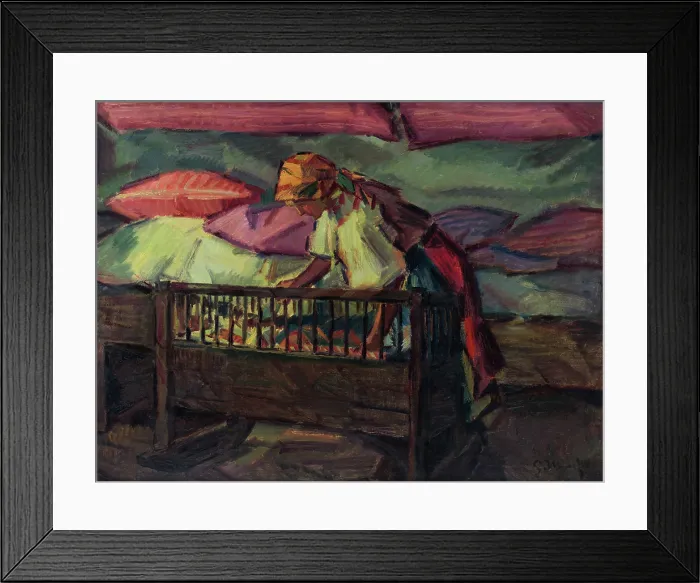 Framed Print : By a Cradle, around 1936. Creator: Gustav Mally Framed Print : By a Cradle, around 1936. Creator: Gustav Mally