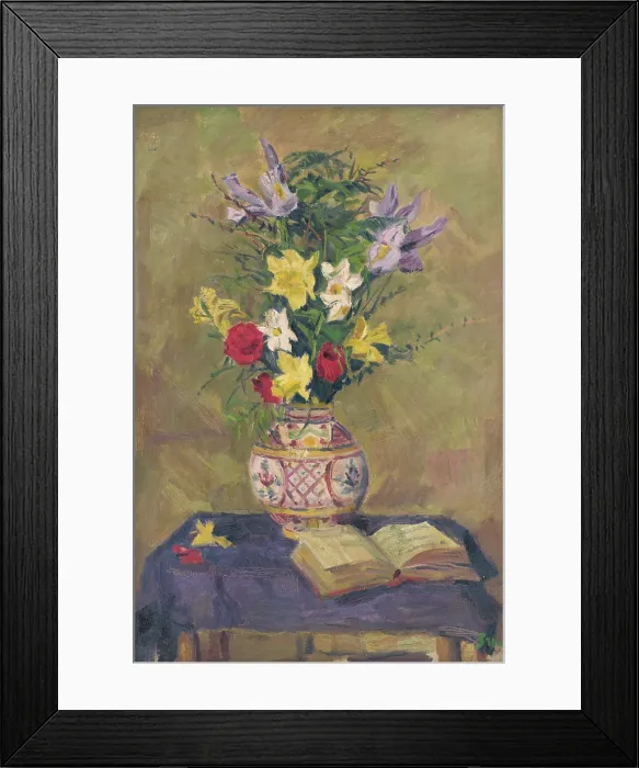 Framed Print : Flowers, 1940. Creator: Gustav Mally
