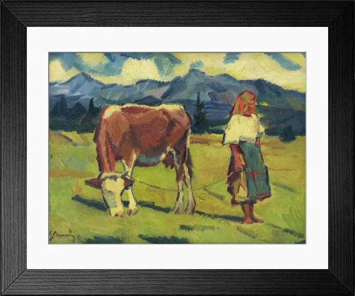 Framed Print : In the Pasture, 1937-1938. Creator: Gustav Mally Framed Print : In the Pasture, 1937-1938. Creator: Gustav Mally