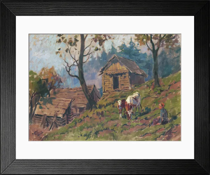Framed Print : Near the Sheep Farm, around 1922. Creator: Gustav Mally Framed Print : Near the Sheep Farm, around 1922. Creator: Gustav Mally