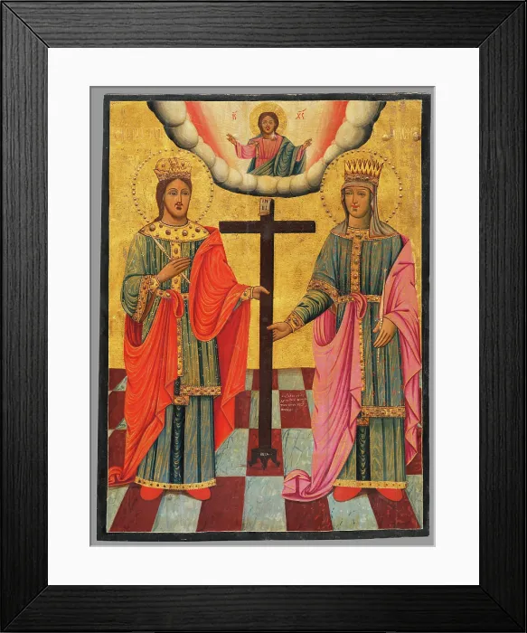 Framed Print : Constantine and Helena (icon), 1812-1818. Creator: Unknown Framed Print : Constantine and Helena (icon), 1812-1818. Creator: Unknown