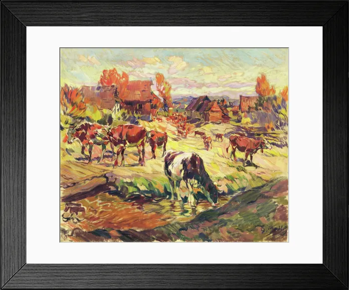 Framed Print : From the Pasture, around 1924. Creator: Gustav Mally Framed Print : From the Pasture, around 1924. Creator: Gustav Mally