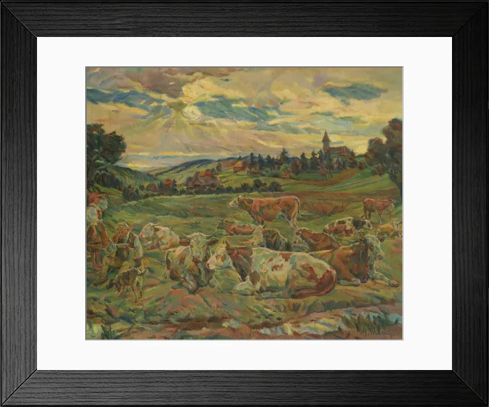 Framed Print : Lunch of a Cowherd, 1929-1930. Creator: Gustav Mally Framed Print : Lunch of a Cowherd, 1929-1930. Creator: Gustav Mally