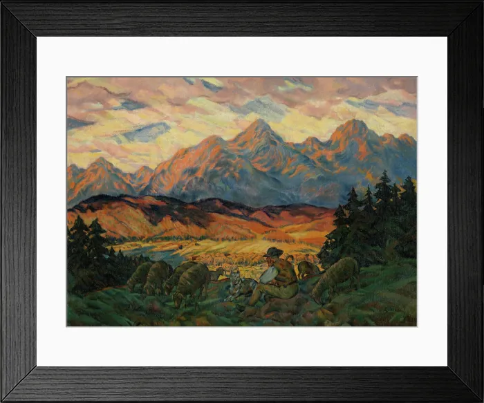Framed Print : Chief Shepherd with Sheep, 1926-1929. Creator: Gustav Mally Framed Print : Chief Shepherd with Sheep, 1926-1929. Creator: Gustav Mally