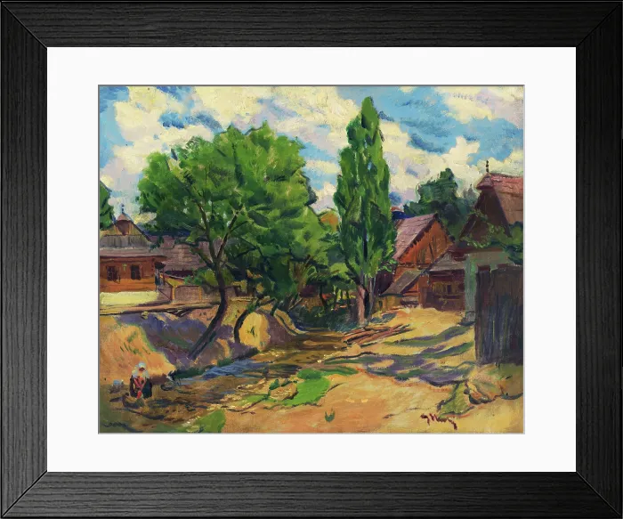 Framed Print : Landscape with Houses, 1920-1925. Creator: Gustav Mally Framed Print : Landscape with Houses, 1920-1925. Creator: Gustav Mally
