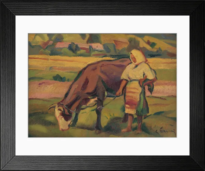 Framed Print : At pasture, 1937-1940. Creator: Gustav Mally