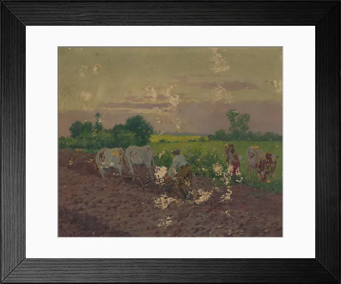 Framed Print : Ploughing, around 1906. Creator: Gustav Mally Framed Print : Ploughing, around 1906. Creator: Gustav Mally