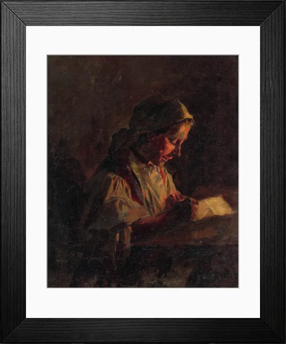 Framed Print : Letter from America, around 1903. Creator: Gustav Mally Framed Print : Letter from America, around 1903. Creator: Gustav Mally