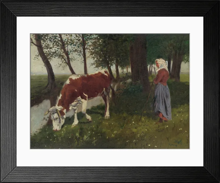 Framed Print : Shepherdess, around 1909. Creator: Gustav Mally Framed Print : Shepherdess, around 1909. Creator: Gustav Mally