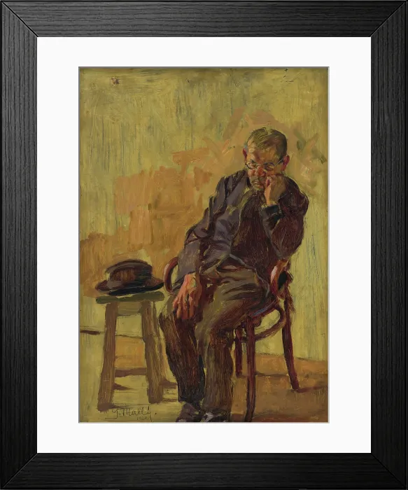Framed Print : Study of a Seated Old Man, 1920. Creator: Gustav Mally Framed Print : Study of a Seated Old Man, 1920. Creator: Gustav Mally