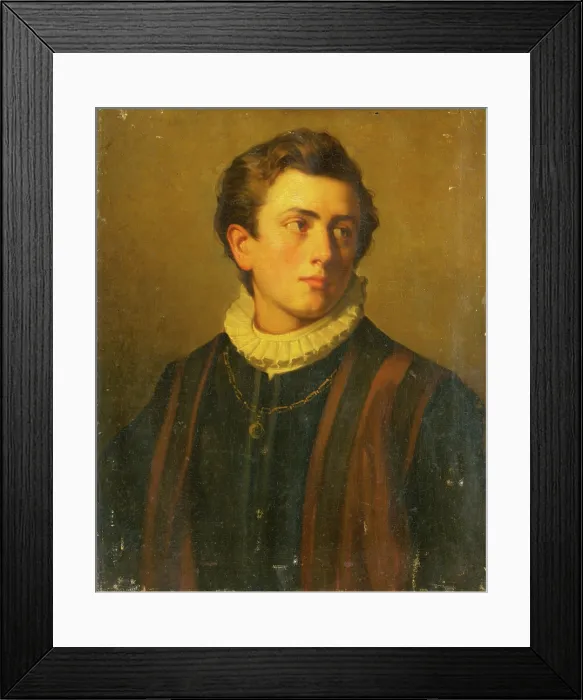 Framed Print : Portrait of a Young Man with a White Starched Collar, 1860-1890. Creator: Unknown Framed Print : Portrait of a Young Man with a White Starched Collar, 1860-1890. Creator: Unknown