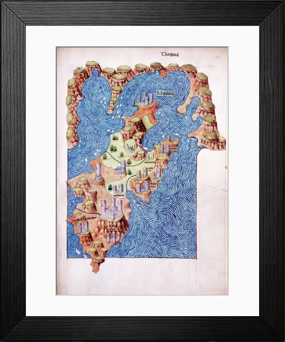 Framed Print : Mitilena (Lesbos), c1485. Creator: Cristoforo Buondelmonte Framed Print : Mitilena (Lesbos), c1485. Creator: Cristoforo Buondelmonte