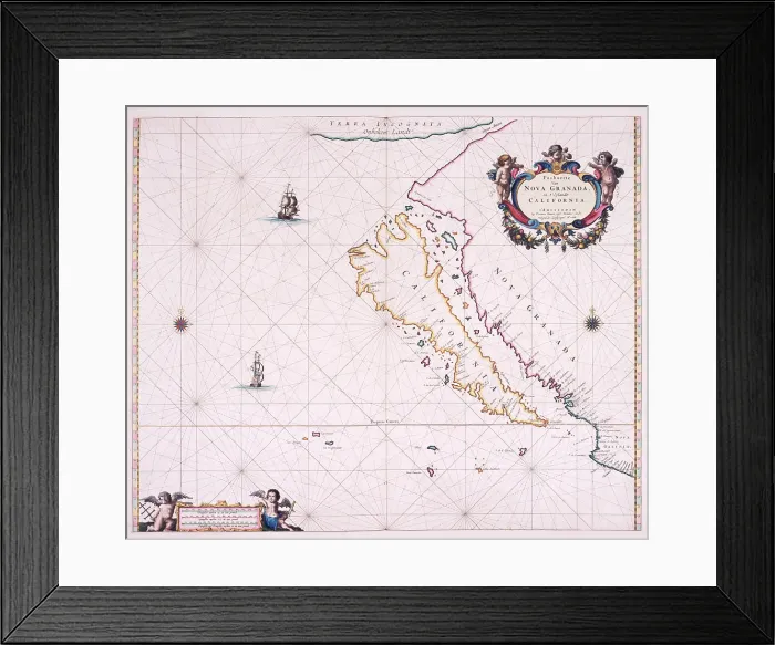 Framed Print : Map of California, 1666. Creator: Pieter Goos Framed Print : Map of California, 1666. Creator: Pieter Goos