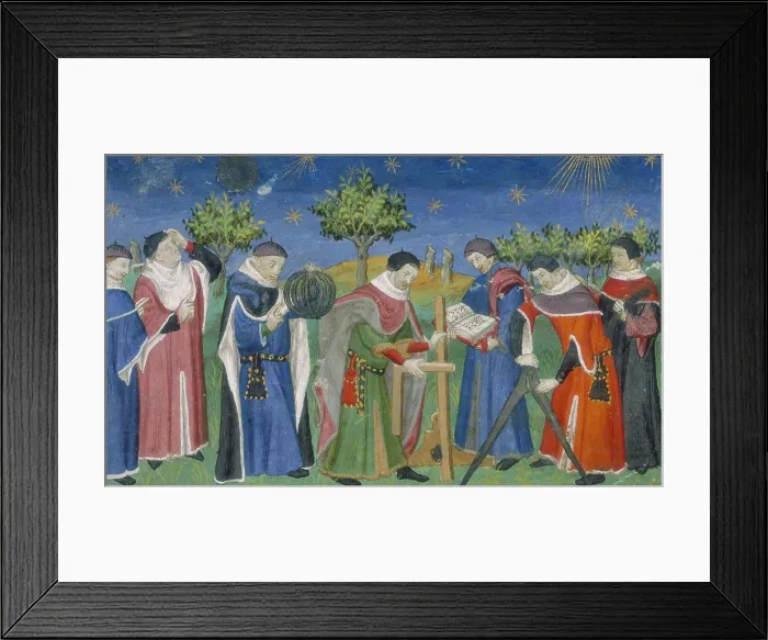 Framed Print : Medieval astrologers and surveyors at work, 15th century. Creator: Unknown Framed Print : Medieval astrologers and surveyors at work, 15th century. Creator: Unknown