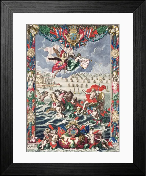 Framed Print : Frontispiece of Mortier's Neptune Francois, 1693. Creator: Jan van Vianen. Frontispiece of Mortier's Neptune Francois, 1693. Creator: Jan van Vianen Framed Print : Frontispiece of Mortier's Neptune Francois, 1693. Creator: Jan van Vianen. Frontispiece of Mortier's Neptune Francois, 1693. Creator: Jan van Vianen