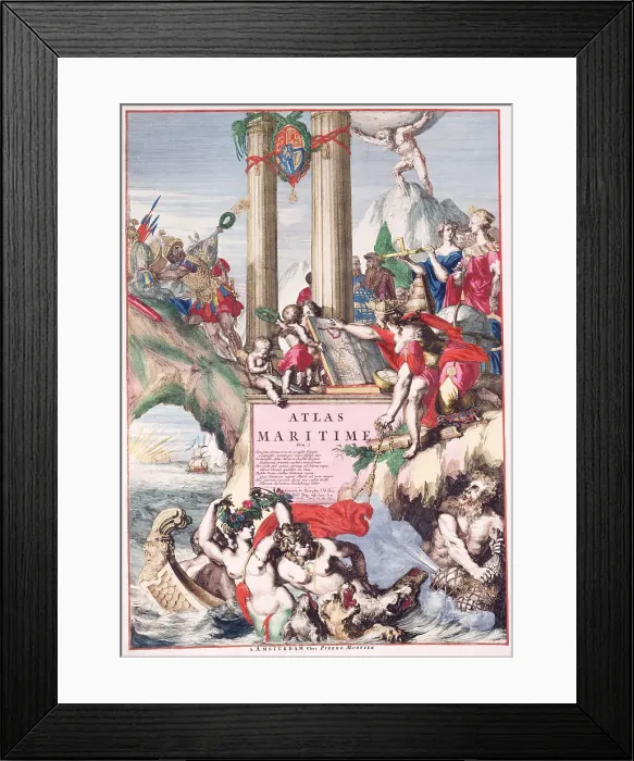 Framed Print : Title page of a maritime atlas, c1693-c1694. Creator: Romeyn de Hooghe Framed Print : Title page of a maritime atlas, c1693-c1694. Creator: Romeyn de Hooghe