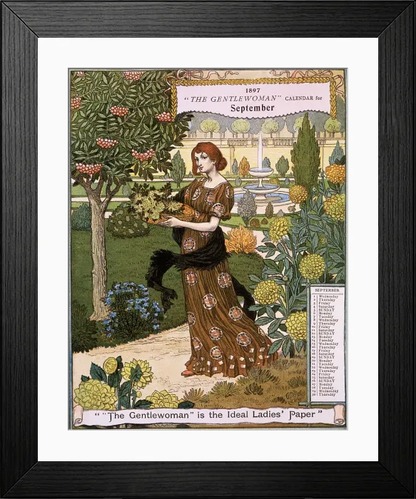 Framed Print : 'The Gentlewoman' Calendar for September 1897. Creator: Unknown Framed Print : 'The Gentlewoman' Calendar for September 1897. Creator: Unknown