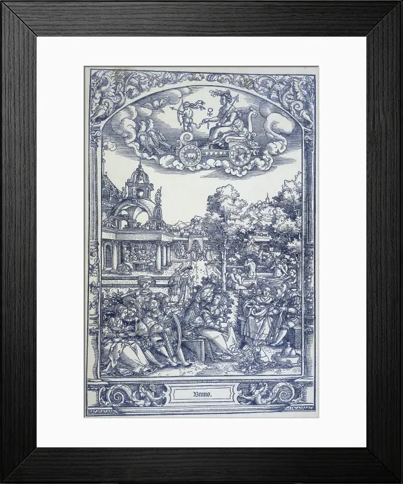 Framed Print : The planet Venus and lovers, c1535. Creator: Sebald Beham Framed Print : The planet Venus and lovers, c1535. Creator: Sebald Beham